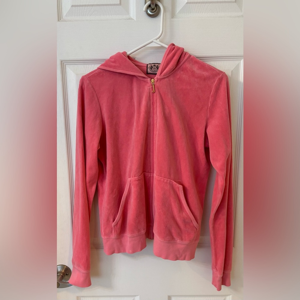 Juicy Couture Pink Velour Zip-Up Hoodie